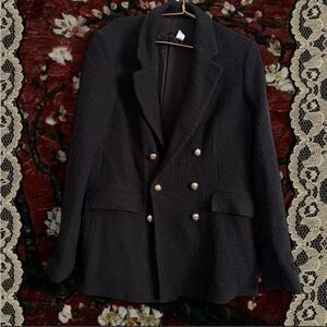 Tweed blazer with gold buttons by Mango